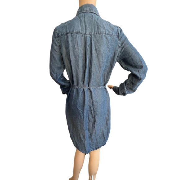 Parasuco Demin Shirt dress with wait tie / Tencel Dress / Blue / Size S - Picture 2 of 10